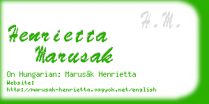 henrietta marusak business card
